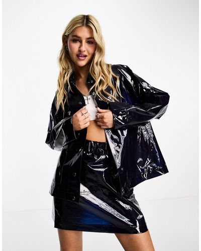 Noisy May Transparent Waterproof Raincoat - Blue