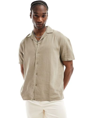 Denim Project Co-ord Short Sleeve Revere Collared Shirt - Natural