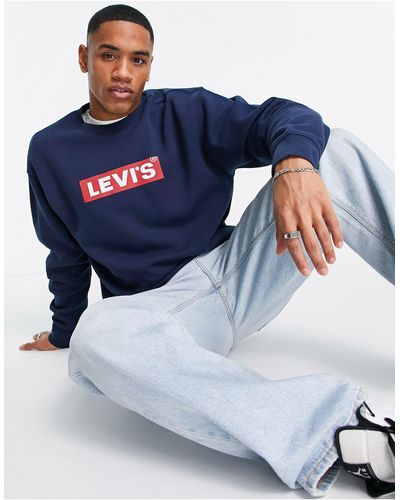 Levi's Sweatshirt Met Boxtab Logo - Blauw