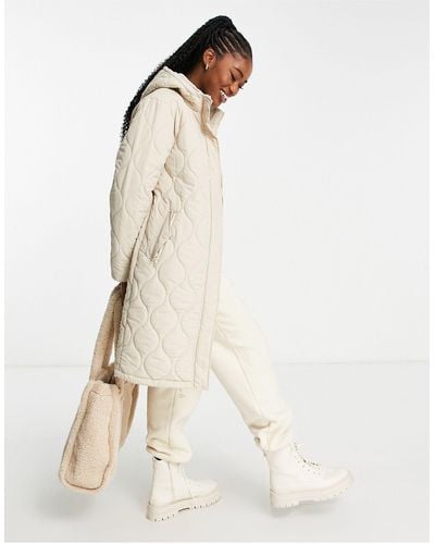 Cotton On Cotton On Active Longline Quilted Coat - Natural