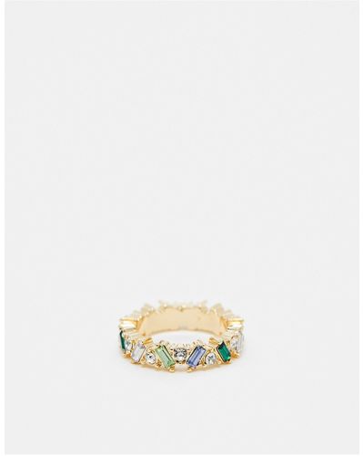ASOS Ring With Crystal Baguette Design - White