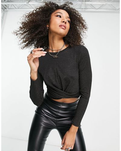ONLY Cropped Wrap From Top - Black
