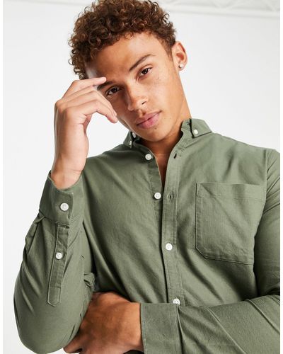 New Look Long Sleeve Oxford Shirt - Green