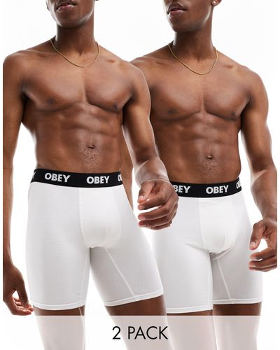 Obey – 2er-pack boxershorts - Weiß
