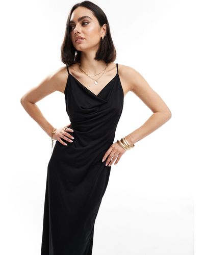 Threadbare Diana Jersey Maxi Cowl Neck Dress - Black