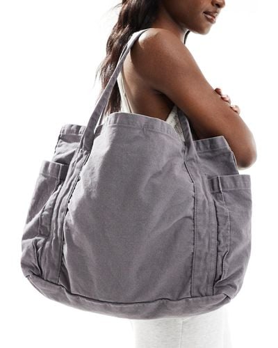 ASOS Oversized Heavyweight Canvas Tote - Grey