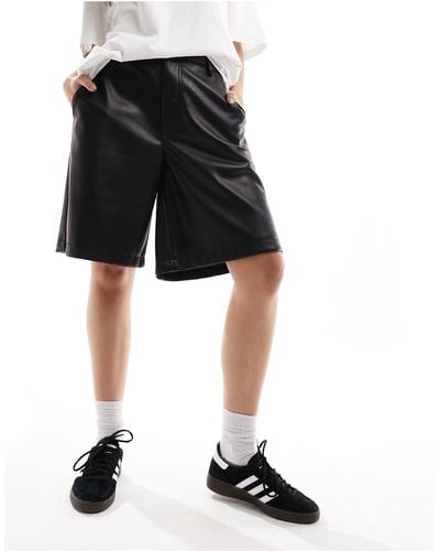ASOS Faux Leather Shorts - Black