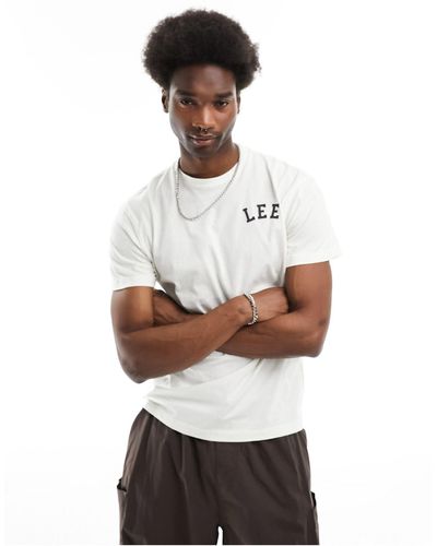 Lee Jeans T-shirt décontracté avec logo incurvé - écru - Blanc