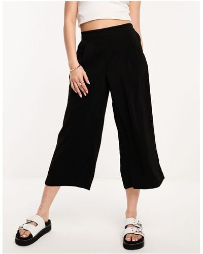 YUBBI Women pants Elastic Waist Solid Culotte Pants (Color : Black, Size :  XS): Buy Online at Best Price in UAE - Amazon.ae