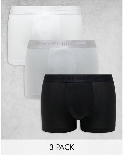 Tommy Hilfiger Everyday luxe - confezione da 3 paia di boxer aderenti neri, grigi e bianchi - Bianco