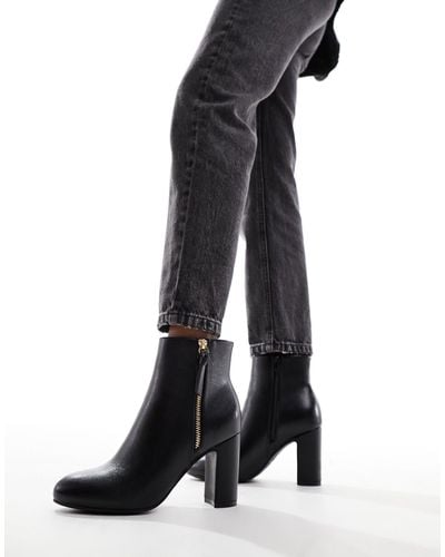 New Look Stivali neri con tacco e zip - Nero