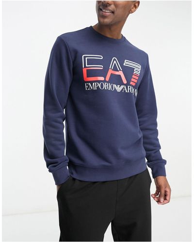 EA7 Emporio Armani Oversized Logo Sweatshirt - Blue