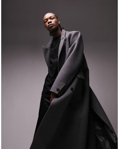TOPMAN Premium Limited Edition Longline Overcoat - Black