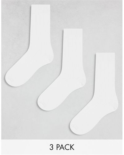 ASOS 3 Pack Rib Sock - White