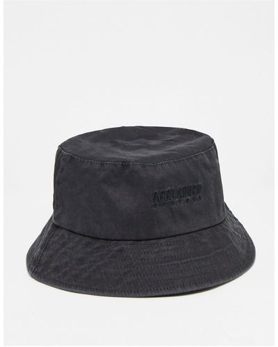 Reclaimed (vintage) Geruite Unisex Bucket Hat - Blauw
