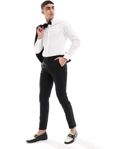 ASOS Skinny Tuxedo Trousers - White