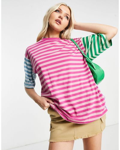 JJXX Andrea Color Block Oversized T-shirt - Pink