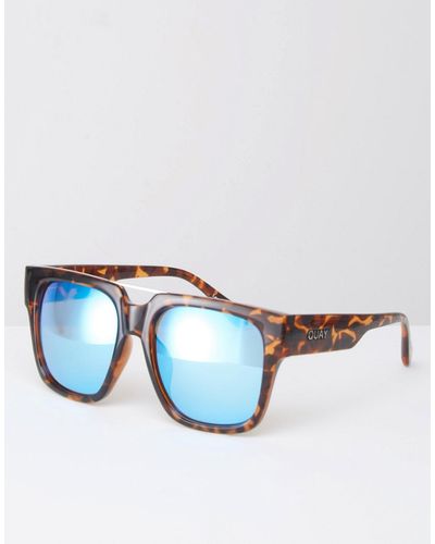 Quay X Chrisspy Mila Oversized Mirror Sunglasses - Tort/ice Mirror - Brown