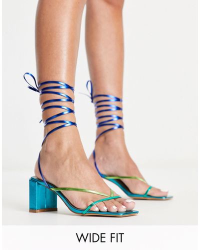 Raid Wide Fit Annelise Tie Ankle Strappy Sandals - Multicolor