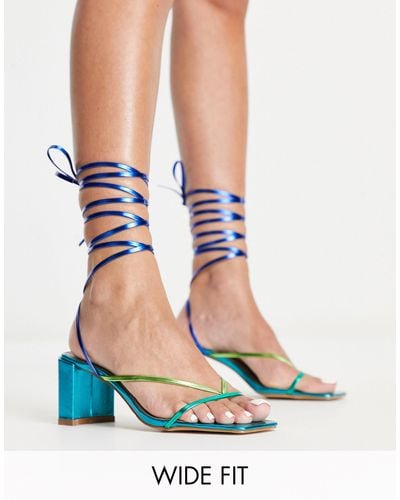 Raid Wide Fit Annelise - sandali allacciati alla caviglia con fascette metallizzate miste - Multicolore