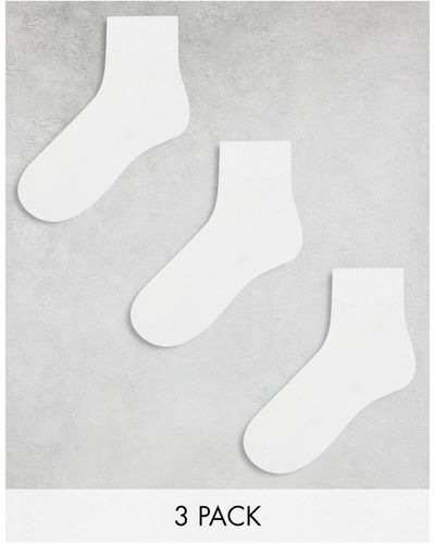 ASOS 3 Pack Sports Sock With Terry Sole And Arch Support - White