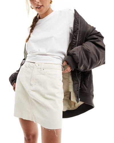 Miss Selfridge Cord Mini Skirt - White