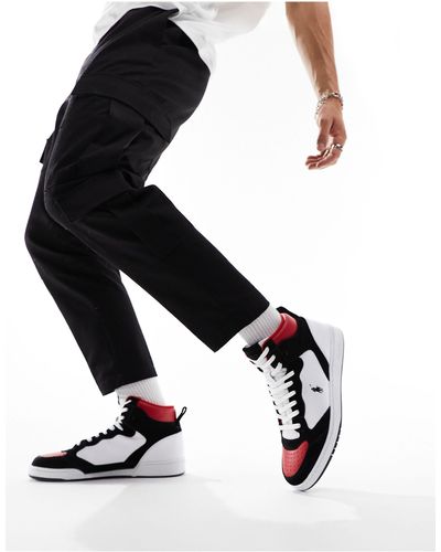 Polo Ralph Lauren Masters court - sneakers alte bianche, nere e rosse - Nero