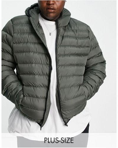 French Connection Plus Puffer Jacket With Hood - Grey