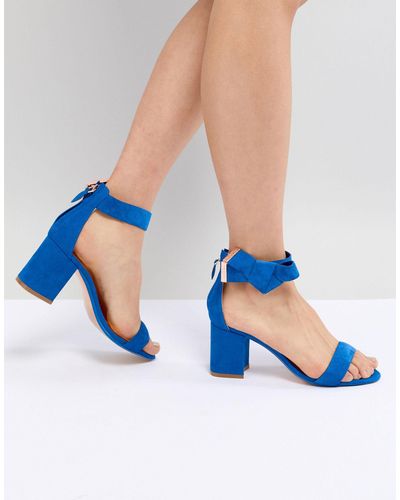 Ted Baker Kerrias - E Suède Sandalen Met Blokhakken - Blauw