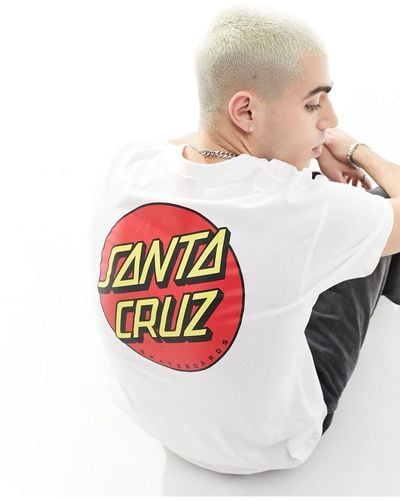 Santa Cruz – klassisches t-shirt mit punkten - Weiß