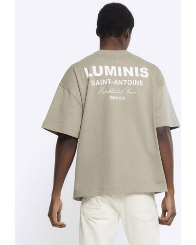 River Island Luminis - t-shirt à manches courtes - kaki clair - Neutre