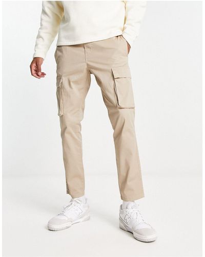 Only & Sons Tapered Fit Cargo Trouser With Elasticated Waist - White