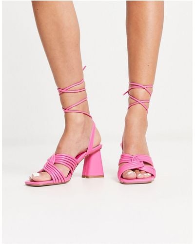 Daisy Street Strappy Heeled Sandals - Pink