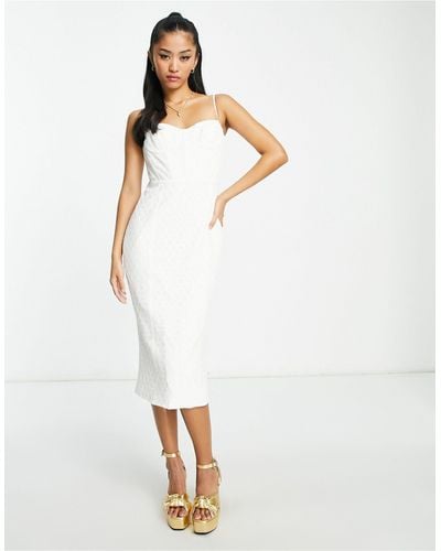 Bardot Vestito midi stile corsetto - Bianco