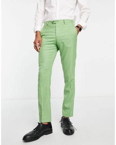 Jack & Jones Premium - pantaloni da abito slim verdi - Verde