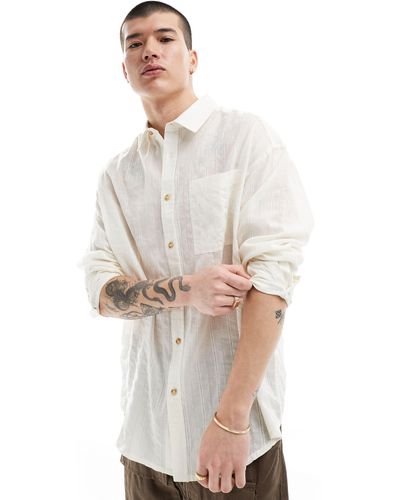 ASOS – oversize-jacquard-hemd im stil der 90er - Weiß