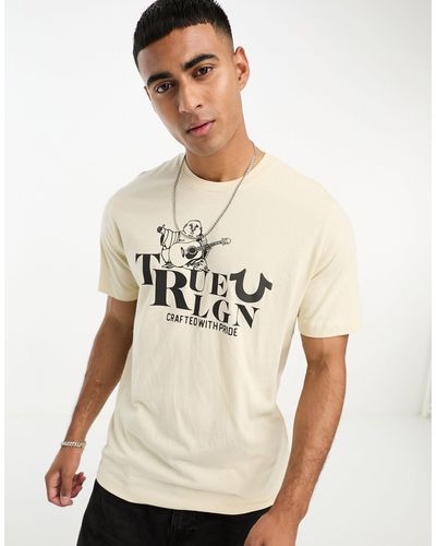 True Religion T-shirt color pietra - Neutro
