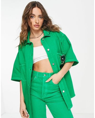 TOPSHOP Denim Shacket - Groen