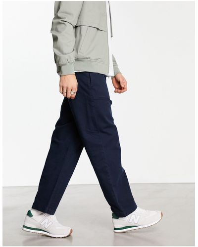 SELECTED Loose Fit Workwear Trouser - Blue