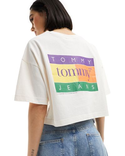 Tommy Hilfiger Oversized Cropped Summer Flag T-shirt - White