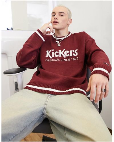 Kickers Logo Knitted Sweater - Red