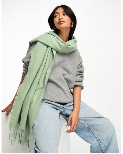 ASOS Supersoft Scarf With Tassels - Green