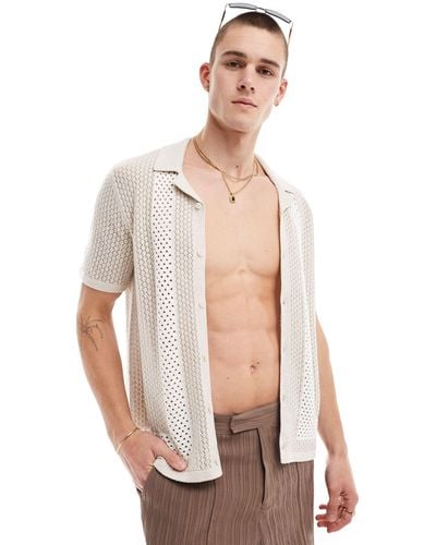 Hollister Button Through Knitted Shirt - White