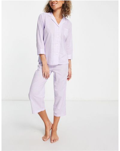 Lauren by Ralph Lauren Notch Collar Capri Pyjama Set - White