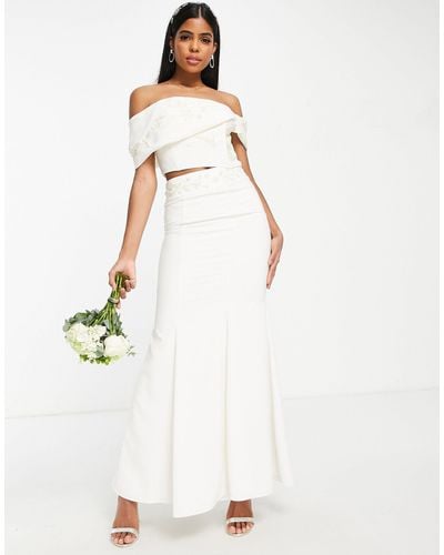 Hope & Ivy Bridal Emma Co-ord Maxi Skirt - White