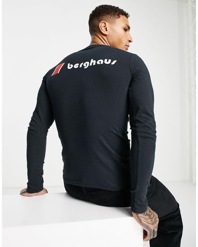 Berghaus Dean Street Unisex Original Heritage Front And Back Logo Long Sleeve T-shirt - Black