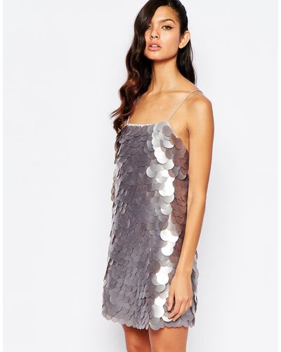 The 8th Sign The All Over Large Sequin Minimum Dress - Metallic