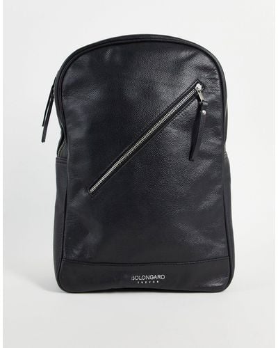 Bolongaro Trevor Matty Leather Backpack - Black