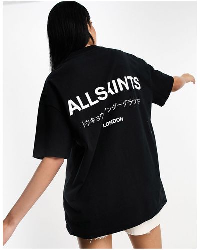 AllSaints Camiseta negra extragrande underground - Negro