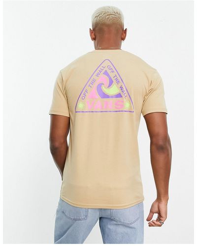 Vans Summer camp - t-shirt color pietra con stampa sul retro - Bianco